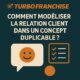 Comment modéliser la relation client dans un concept duplicable ?